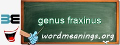 WordMeaning blackboard for genus fraxinus